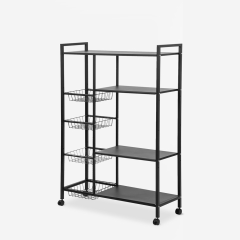 Metalen serveerwagen met wielen 115x32x135 cm Faris Deluxe Aanbieding
