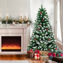 Kunstkerstboom met decoraties en kunstsneeuw 180cm Bergen Verkoop
