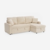 3-zits hoekslaapbank in bouclé met modulaire chaise longue Nivee Aanbod