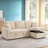 3-zits hoekslaapbank in bouclé met modulaire chaise longue Nivee Aanbieding