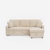 3-zits hoekslaapbank in bouclé met modulaire chaise longue Nivee Korting