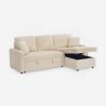 3-zits hoekslaapbank in bouclé met modulaire chaise longue Nivee Catalogus