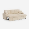 3-zits hoekslaapbank in bouclé met modulaire chaise longue Nivee Voorraad