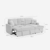 3-zits hoekslaapbank in bouclé met modulaire chaise longue Nivee Afmetingen