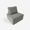 Modulaire grijze stoffen fauteuil Raji Aanbieding