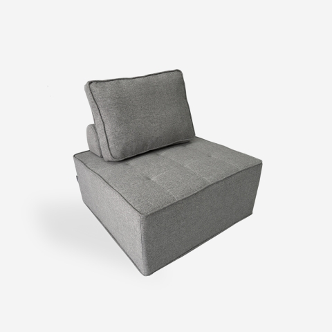 Modulaire grijze stoffen fauteuil Raji Aanbieding