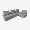 Modulaire grijze stoffen fauteuil Raji Aanbod