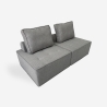 Modulaire grijze stoffen fauteuil Raji Korting