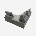 Modulaire grijze stoffen fauteuil Raji Kortingen