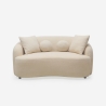 2-zits designbank in beige bouclé teddystof Lazy Verkoop