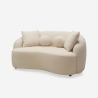2-zits designbank in beige bouclé teddystof Lazy Aanbod