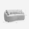 2-zits designbank in beige bouclé teddystof Lazy Voorraad