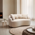 2-zits designbank in beige bouclé teddystof Lazy Aanbieding