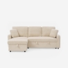 3-zits hoekslaapbank in bouclé met modulaire chaise longue Nivee Kortingen
