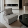 Modulaire grijze stoffen fauteuil Raji Verkoop