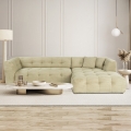 Rechts gemoduleerde vierzits hoekbank in corduroy fluweel Cady Velvet Aanbieding