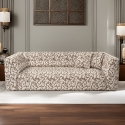 Moderne 3-zitsbank in stof met patroon en kussens 235cm Cady 3 Aanbieding