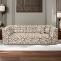 Moderne 3-zitsbank in stof met patroon en kussens 235cm Cady 3 Aanbieding