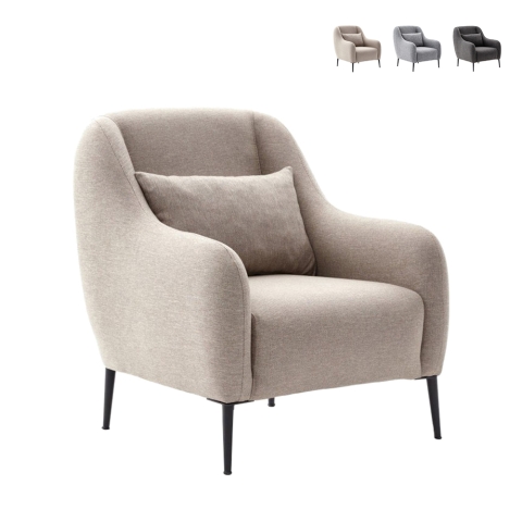 Moderne stoffen woonkamerfauteuil met kussen Venus Aanbieding