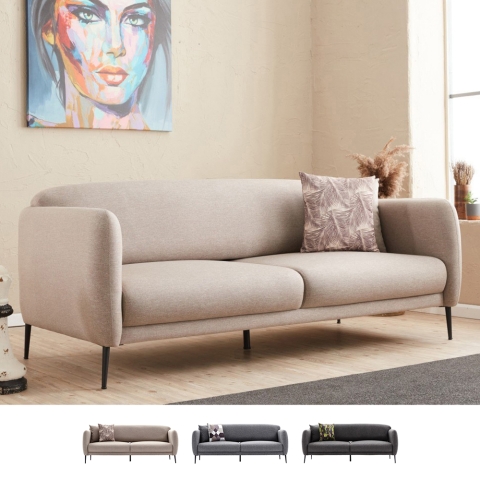Moderne tweepersoons slaapbank met verstelbare rugleuning in stof Venus 2 Aanbieding