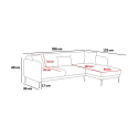 Hoekbank 3-zits slaapbank met chaise longue in stof Venus 3L 