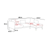 Hoekbank 3-zits slaapbank met chaise longue in stof Venus 3L 
