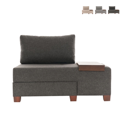 Opklapbare chaise longue fauteuil rechts in linnen Betty Right Aanbieding
