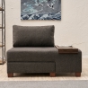 Opklapbare chaise longue fauteuil rechts in linnen Betty Right Korting