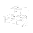 Opklapbare chaise longue fauteuil rechts in linnen Betty Right 