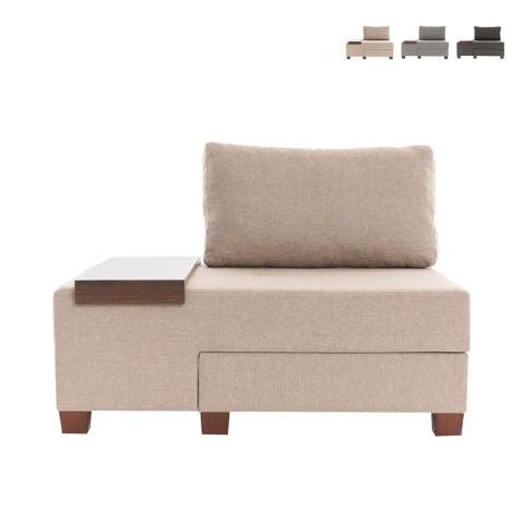 Opvouwbare chaise longue links linnen Betty Left fauteuilbed Aanbieding