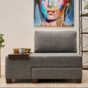 Opvouwbare chaise longue links linnen Betty Left fauteuilbed Model