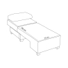 Opvouwbare chaise longue links linnen Betty Left fauteuilbed 