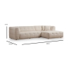 Rechter hoekbank 4-zits met chaise longue in bouclè Cady 