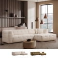 Rechter hoekbank 4-zits met chaise longue in bouclè Cady Aanbieding