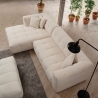 Modulaire 4-zits hoekbank links met chaise longue van bouclé Cady Left Korting
