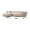 Modulaire 4-zits hoekbank links met chaise longue van bouclé Cady Left 