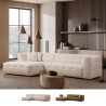 Modulaire 4-zits hoekbank links met chaise longue van bouclé Cady Left Aanbieding