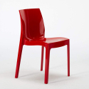 Vierkante salontafel wit 70x70 cm met stalen onderstel en 2 gekleurde stoelen Ice Cocktail 