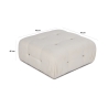 Witte bouclé voetenbank 95x95cm Bubble PB Korting