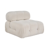 Middendeel voor modulaire bankstel in witte bouclé Bubble 1B Aanbod