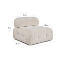 Middendeel voor modulaire bankstel in witte bouclé Bubble 1B Model