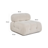 Middendeel voor modulaire bankstel in witte bouclé Bubble 1B Model