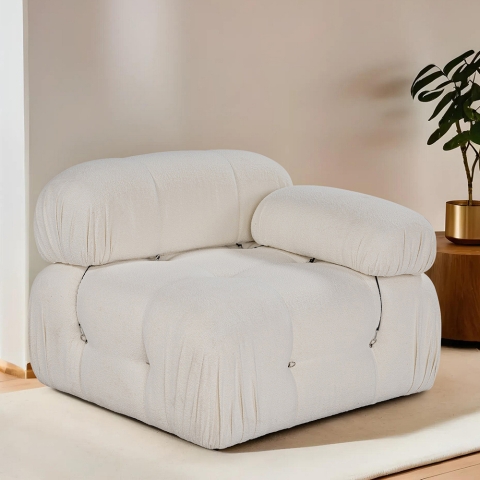 Rechter hoekmodule voor modulaire bank in bouclè Bubble 1RB Aanbieding