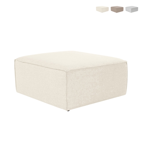 Moderne vierkante linnen poef voetenbank 85x85cm Fora P Aanbieding