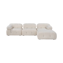 Modulaire 4-zitsbank met voetensteun in witte bouclé Bubble 3SPB Verkoop