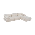 Modulaire 4-zitsbank met voetensteun in witte bouclé Bubble 3SPB Aanbod
