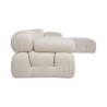 Modulaire 4-zitsbank met voetensteun in witte bouclé Bubble 3SPB Kortingen