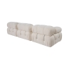 Modulaire 4-zitsbank met voetensteun in witte bouclé Bubble 3SPB Keuze