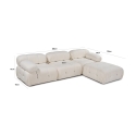 Modulaire 4-zitsbank met voetensteun in Bubble 3SP-stof 