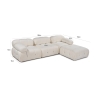 Modulaire 4-zitsbank met voetensteun in Bubble 3SP-stof 